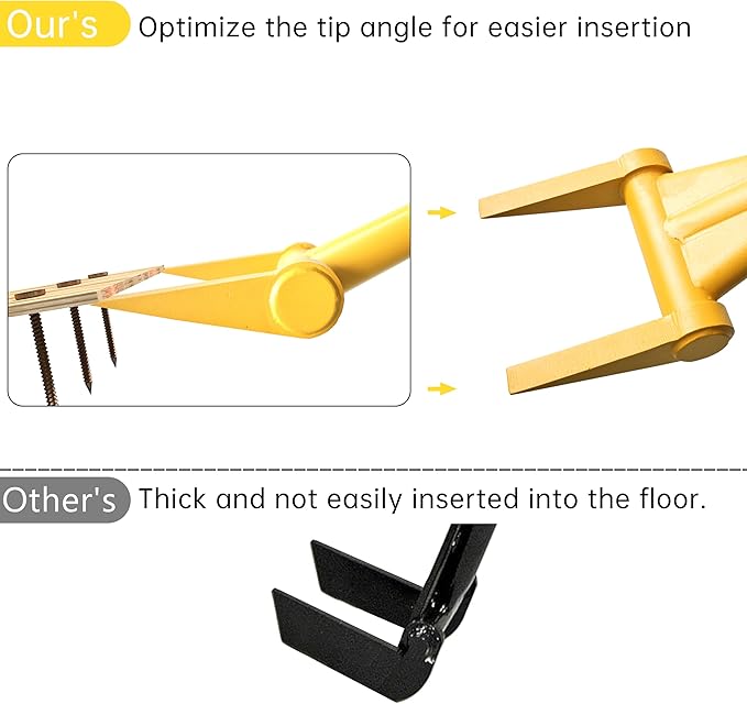 Upgrade ZOOKASEA Pallet Buster 28" with Handle, Heavy Duty Deck Board Removal Tool,Non-Slip Pry Bar Breaker for Flooring, Framing, Roofing and Construction, Yellow