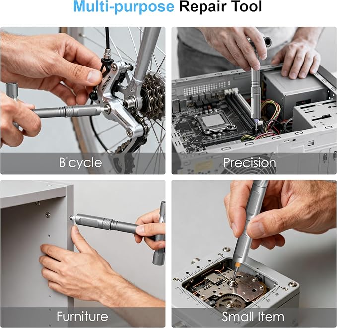 42 in 1 Magnetic Screwdriver Set, Multi Bit DIY Ratchet Screwdriver Set T Handle Detachable, Compact and Portable Versatile Precision Tool Kit for PC, Furniture, Bicycle