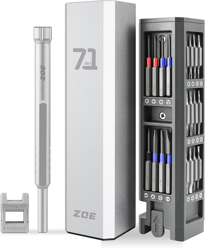Precision screwdriver set,71 in 1 small screwdriver set with case and magnetizer,Mini magnetic screwdriver set for Tablets,PC,phones,Watches,Toys,Cameras,Eye glass repairing kit,mini tool kit