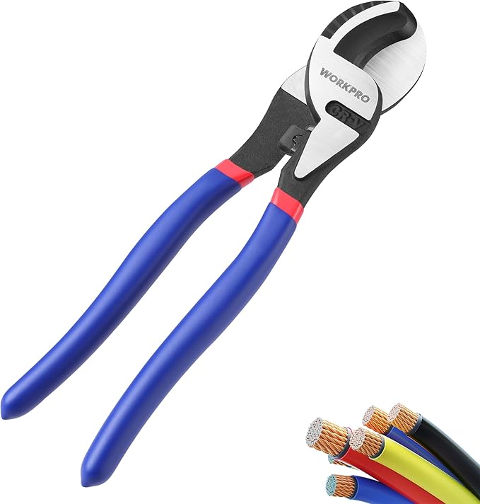 WORKPRO 9-1/4 inch High Leverage Cable Cutter, Heavy Duty Wire Cutter for Aluminum, Copper, Wire, and Communications Cable