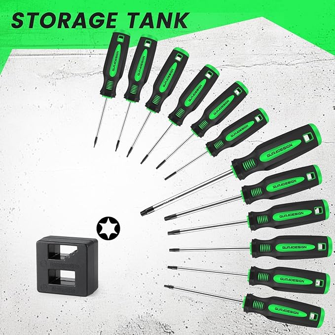 13 Pieces Magnetic Torx Screwdriver Set 竊똖5 -T40 Star Screwdrivers