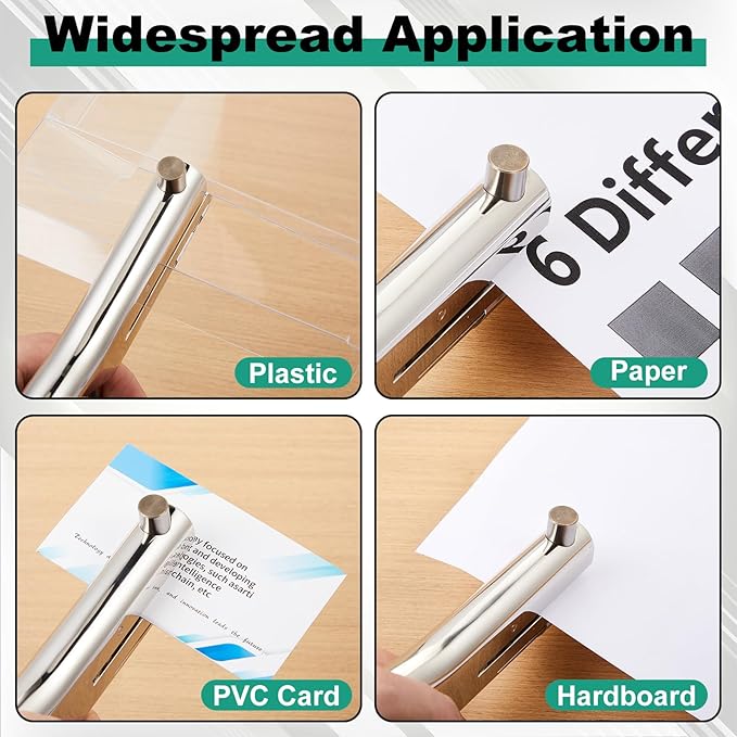 Chumia 1 Pcs Heavy Duty Hole Punch 2" Long Reach 3/8 Inch Paper Single One Hole Puncher Deep Throat Reduced Effort Hand Held Alloy Punch for ID PVC Cards 5 Inch Tall 25 Sheet Capacity