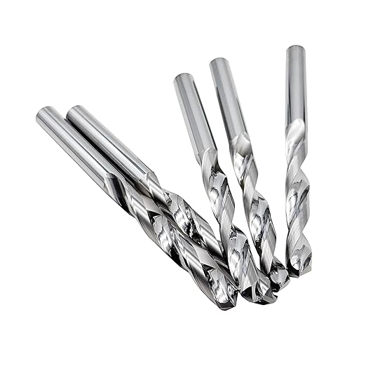 LUMN 5/16" Solid Carbide Jobber Drill Bits with Straight Shank and 118째 Point Angle, Made from Tungsten Carbide Material,5-Pieces
