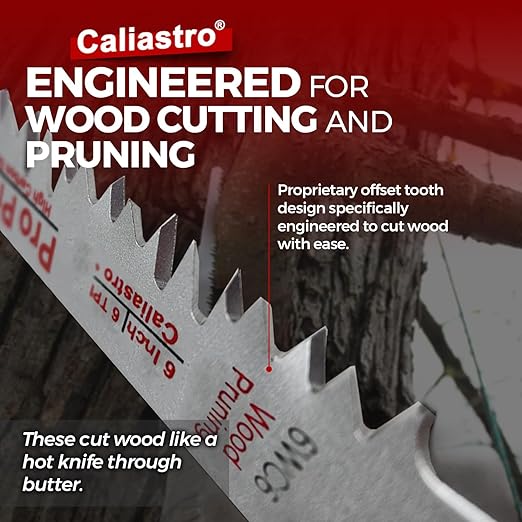 6-Inch Wood Cutting & Pruning Saw Blades for Reciprocating/Sawzall Saws - 8 Pack
