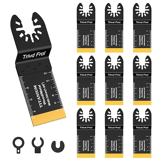 10PCS Titanium Multitool Blades, Oscillating Saw Blades Metal Cutting for Nails Wood Plastic and Hard Material Oscillating Tool Blades Kit fit Dewalt Rockwell Milwaukee Bosch