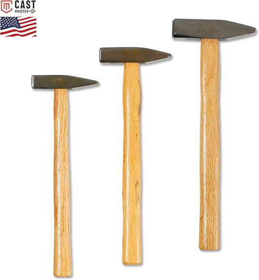 Cast Master Elite Blacksmith Tools - 3 Piece Set: Forge Hammers - Cross Peen & Machinist Hammers