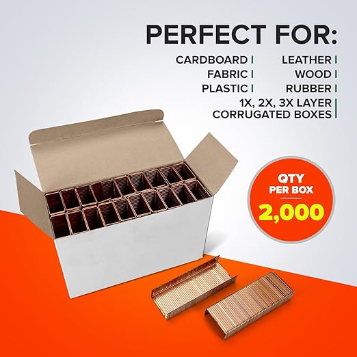 IDL Packaging Heavy Duty Staples for CMB, HDCS, ADCSY 19-32, 1 1/4" x 5/8" x 0.08" (1 Box, 2000 pcs) - Non-Rusting Stainless Steel Industrial Staples