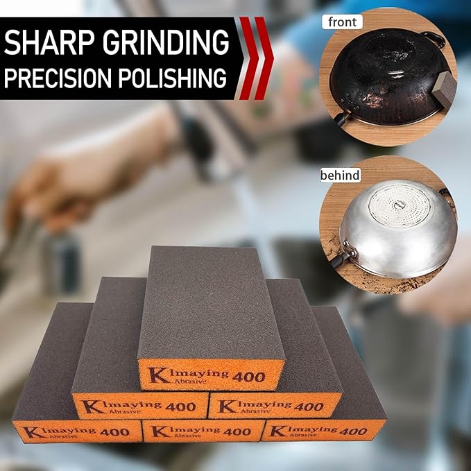 Sanding Sponge, 400 Grit Assortment Sanding Block, Wet and Dry Dual-use Sander Sponges for Drywall Metal, Sandpaper Sponge for Wood, Washable and Reusable