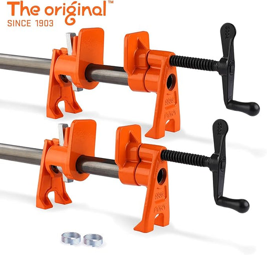 PONY PRO 2-Pack Heavy-Duty Wood Gluing Pipe Clamp Fixture for 3/4 Inch Black Pipe