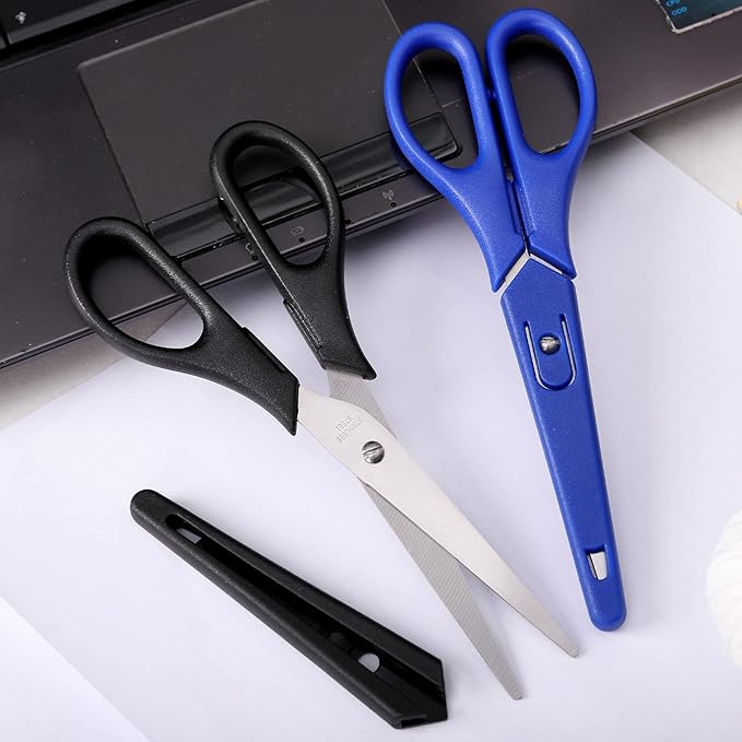 6.5in Multipurpose Scissors, Stainless Steel Sharp Shears for Office Home School Students Household General Use Craft Supplies - 2 Pack