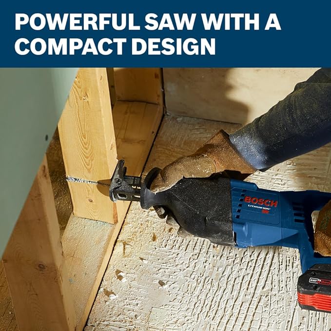 BOSCH GXL18V-601B25 18V 6-Tool Combo Kit with 2-In-1 Bit/Socket Impact Driver, Hammer Drill/Driver, Reciprocating Saw, Circular Saw, Angle Grinder, Floodlight and (2) CORE18V 4 Ah Compact Batteries