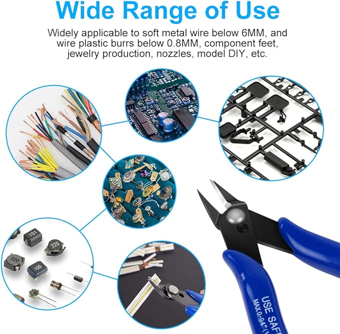 Ainiv Heavy Duty Cutting Pliers - Spring-loaded Side Cutters, Diagonal Cutters in CRV Steel for Electrical and Home Use