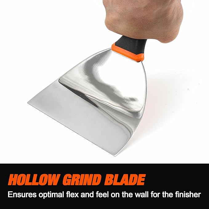 VANQUISH Stainless Steel Putty Knife, 2 Inch Paint Scraper with Soft Grip Handle and Metal Hammer End for Drywall Spackle, Taping, Scraping Paint 3583