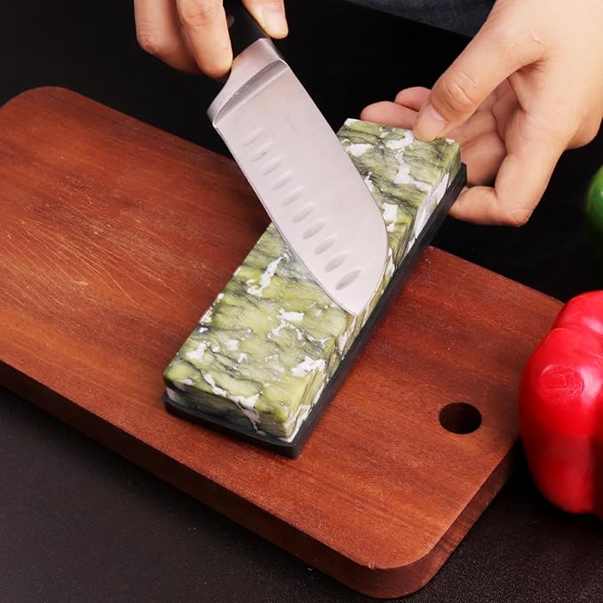 10000# Sharpening Stone,Ultra Fine Polishing Mirror Edge Stone with Non-slip Base Natural Green Whetstone for Knives Tools,Cutting Tools (5.9x1.97x0.79Inch)