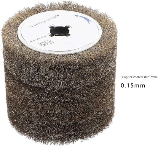 SIGNI Copper Coated Steel Wire Drawing Polishing Burnishing Wheel for surface finishing of Stainless Steel, Aluminum, Metal and Wood (Copper coated steel wire 0.15mm)