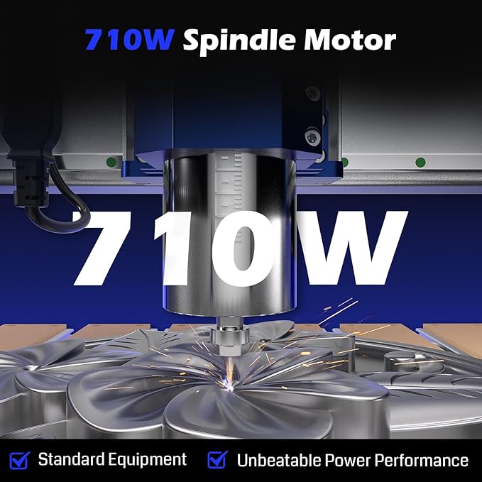 Genmitsu PROVerXL 2X2 CNC Router Machine, 2' x 2' CNC Machine with 710W Spindle, Closed-loop Stepper Motor, for Wood Metal Carving, WiFi & APP Supported, Work Area 26.76'' x 26.76'' x 4.44'