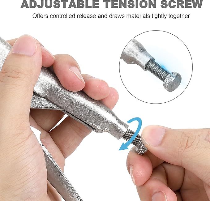 FASTPRO 4-Piece Locking Pliers Set, Vice Grips Pliers Included 5", 7", 10" Curved Jaw and 6-1/2" Straight Jaw