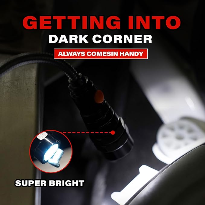Gifts for Dad, Magnetic Pickup Tool, Telescoping Magnet Pickup Tool with 3 LED Flashlight, Christmas Gifts Stocking Stuffers for Men, Cool Gadget Gifts for Men, Black