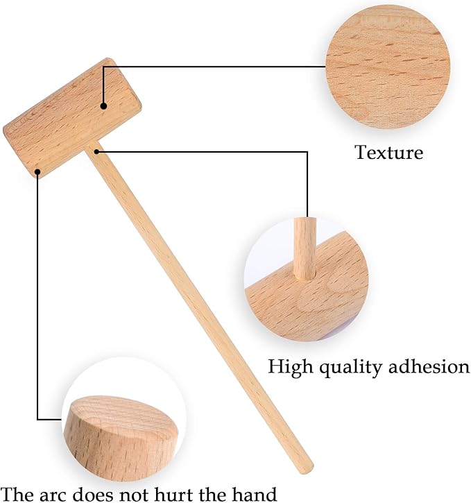 8.26" Wooden Crab Mallets Crab Hammers Lobster Seafood Crackers(36 pieces)