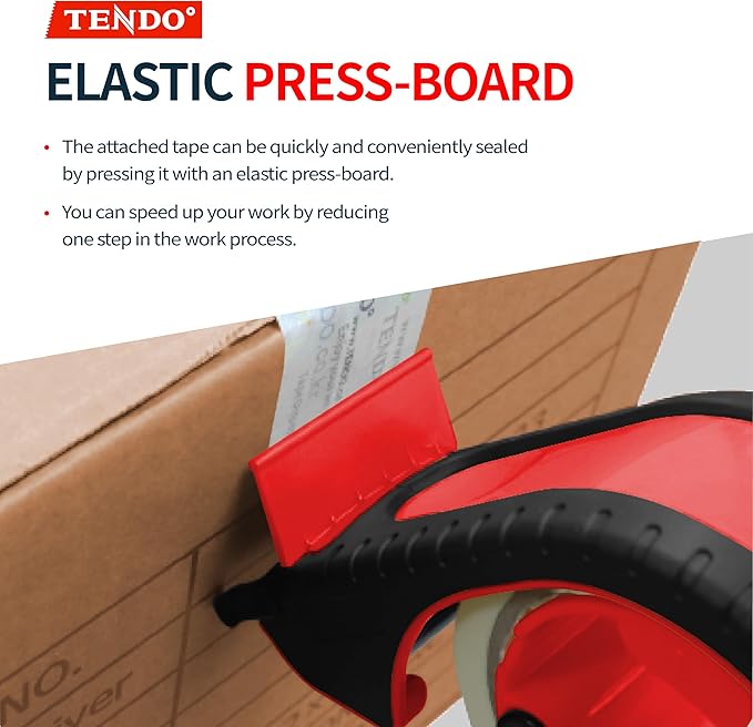 Heavy Duty Shipping Tape Dispenser: TENDO째 Essential Line ??Reusable, Replaceable, Eco-Friendly 2?쇺?Master Piece Dispenser for Pros with Patented 10째 Sloped Chromium Blades - P-2200 (4th Gen.)_Red