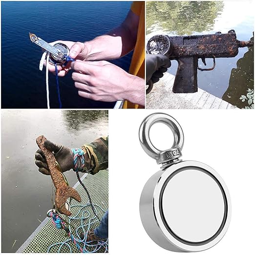 Grtard 1000LBS Magnet Fishing Kit with Case for Men's Gifts, Neodymium Fishing Magnets with Double-Sided Strong Magnets for Retrieving Items in River, Lake, Lawn(2.95Inch), Gifts for Men, Dad, Husband