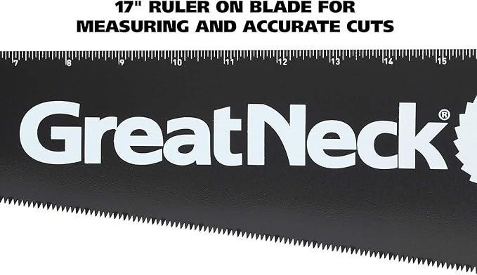GreatNeck 74004 20 Inch Hand-Saw, 20" Saw for Wood-Cutting, Tri-Bevel Teeth, SK-5 Steel Blade for Wooden and Plastic Jobs, Handsaw with Anti-Slip Comfort Handle