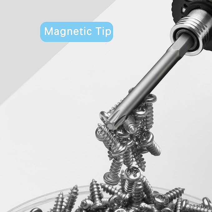 5PCS T5 Magnetic Torx Screwdriver Bits, 1/4 Inch Hex Shank 2 Inch Length S2 Steel Drill Torx Head Drill Screw Driver Tools(50mm Long, Star 6 Point)