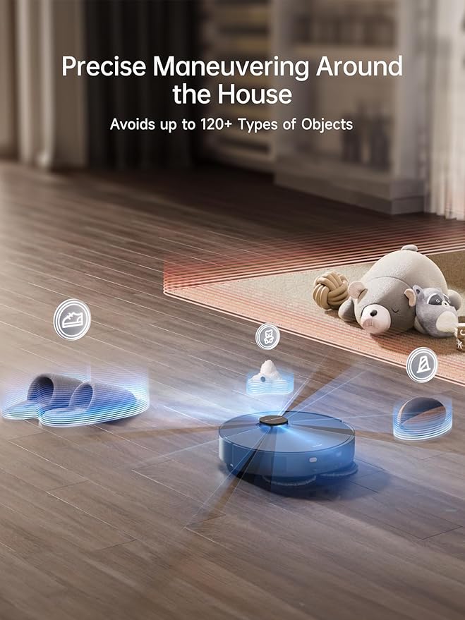 DREAME X40 Ultra Robotic Vacuum with Removable & Liftable Mop, 12,000Pa Suction, Side Brush Extensive Cleaning, 158째F Mop & Washboard Self Cleaning, Auto-Empty, Auto Refill, liftable Brushes