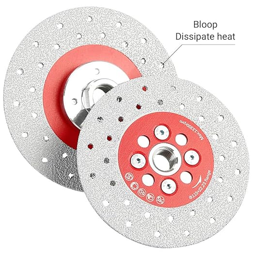 LOZLIN 3PCS 115MM Vacuum Brazed Ultra-Thin Multi-Pore Flat Abrasive Sheet Disc for Porcelain Glass Ceramic Tile Granite Marble Diamond Saw Blade (red and Porous, 1)