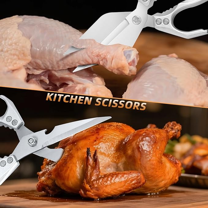 Kitchen Shears Set ??Heavy Duty Japanese Stainless Steel Kitchen Scissors, Ultra Sharp Meat Scissors Dishwasher Safe, Cooking Scissor for Food, Christmas Gifts for Men Women