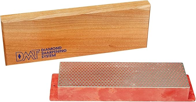 DMT (Diamond Machining Technology) 8-in. Diamond Whetstone Bench Stone, Fine Grit Sharpener with Hardwood Box (W8F), One Size