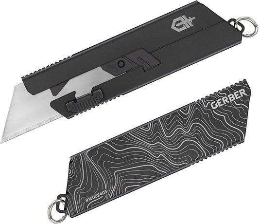 Gerber Gear EAB Utility Knife, Clips to Pocket or Keychain with Replaceable Razor Blade for Everyday Carry, EDC Gear with Box Cutter Retractable, Mini Black
