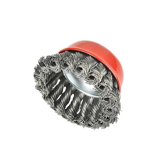 Aain 8 Piece-3 Inch Twisted Knotted Wheel Cup Brush with Heavy-Duty 5/8"-11 Threaded Arbor for Angle Grinder, Max RPM 12,500