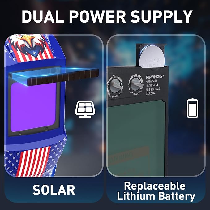 2 Pcs Large Viewing Screen 3.94?씳?.82??Welding Helmet Auto Darkening, True Color Welding Hood with 4 Arc Sensor Solar Powered, Wide Shade 4-5/5-9/9-13 for TIG MIG ARC Grind Welding Mask