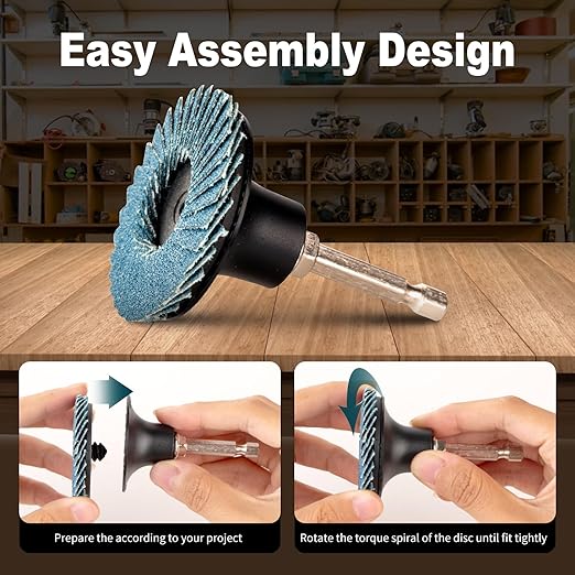 HOMO FABER 21 PCS 2 Inch Die Grinder Flap Disc, with 1/4" Holder, Grit 36/60/80/120, Roll Lock Grinding Sanding Disc for Die Grinder Surface Prep Strip Grind Polish Finish Burr Rust Paint Removal