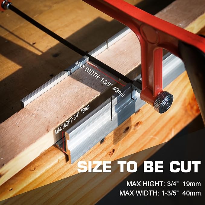 HAUTMEC Mini Miter Box, 5.3" Aluminum Alloy Mitre Block for Precision Cuts at 45°, 90°, 135° Angles, for Wood, Metal, Plastic, and Craft Projects – HT0417