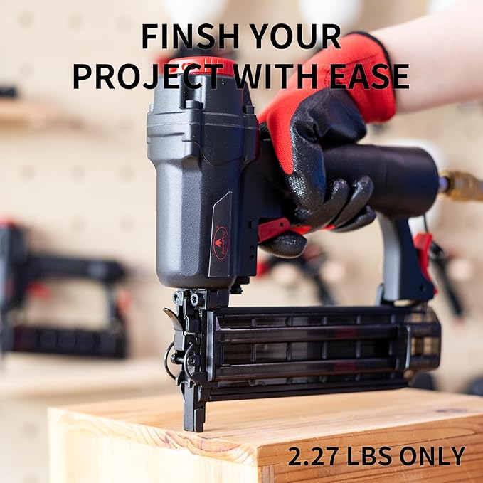 AEROPRO Tools Pneumatic Brad Nailer, 18 Gauge Air Brad Nail Gun with 1000pcs Nails for Upholstery, DIY Project, Woodworking