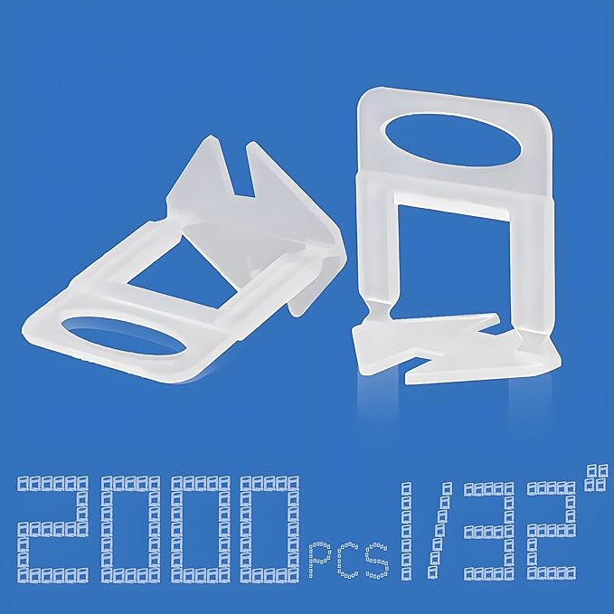 Tile Leveling System Clips 1/32" 2000pcs Tile Spacers Clips DIY Tools Set for Professional Ceramic and Stone Installation