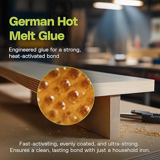 Edge Supply Birch 13/16 in x 250 ft Roll ??Pre-Glued Iron On Wood Veneer Tape ??Wood Veneer Edge Banding Tape with Hot Melt Adhesive, Smooth Sanded Finish Ideal for Furniture & DIY, Made in USA