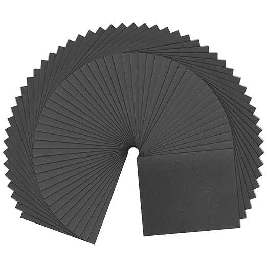 HARFINGTON 50pcs Sandpaper 1200 Grit 9 x 11 Inch A-Weight Backing Silicon Carbide Abrasive Wet Dry Sanding Sheets for Wood Finishing, Metal Sanding, Automotive Polishing