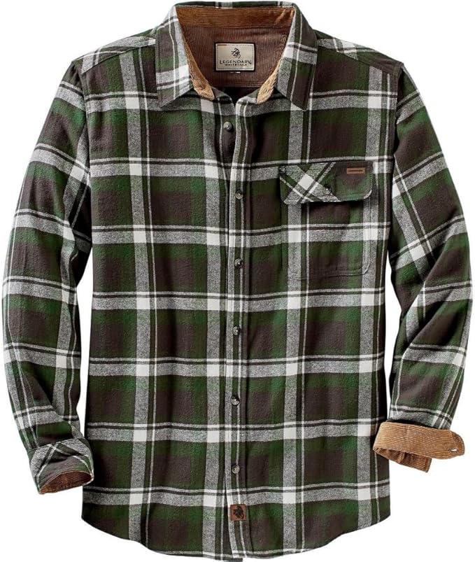 Legendary Whitetails Men's Flannel Shirt Long Sleeve Button Down 100% Cotton