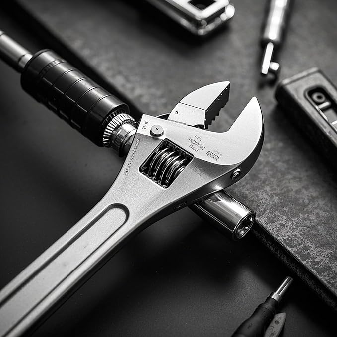 HOIGON 2 PCS 15 Inch Adjustable Wrench, Heavy Duty Crescent Wrenches with Wide Jaw and Ergonomic Handle for Machine Maintenance