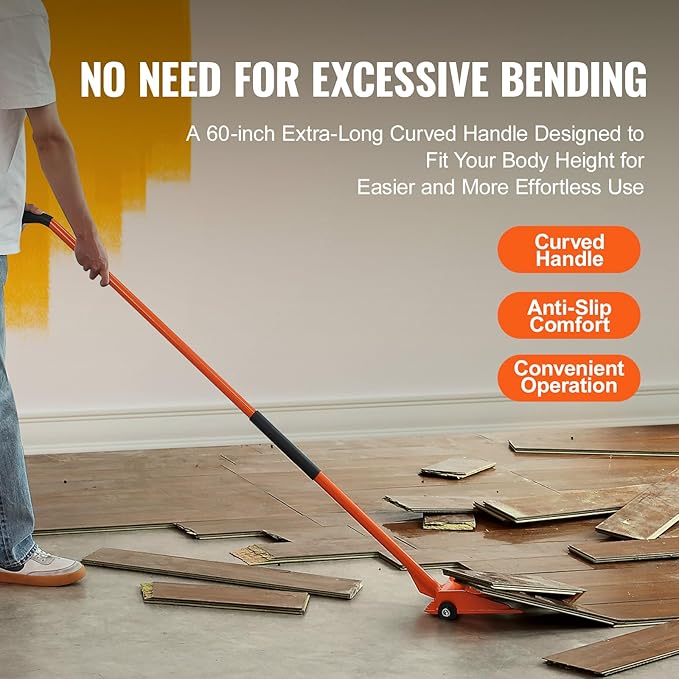 VEVOR 60'' Handle Demolition Bar, 2000 lbs Weight Capacity Flooring/Hardwood/Deck Board Demolition Tool, Multipurpose Demo Tools for Flooring, Framing, Roofing, Trim, Drywall