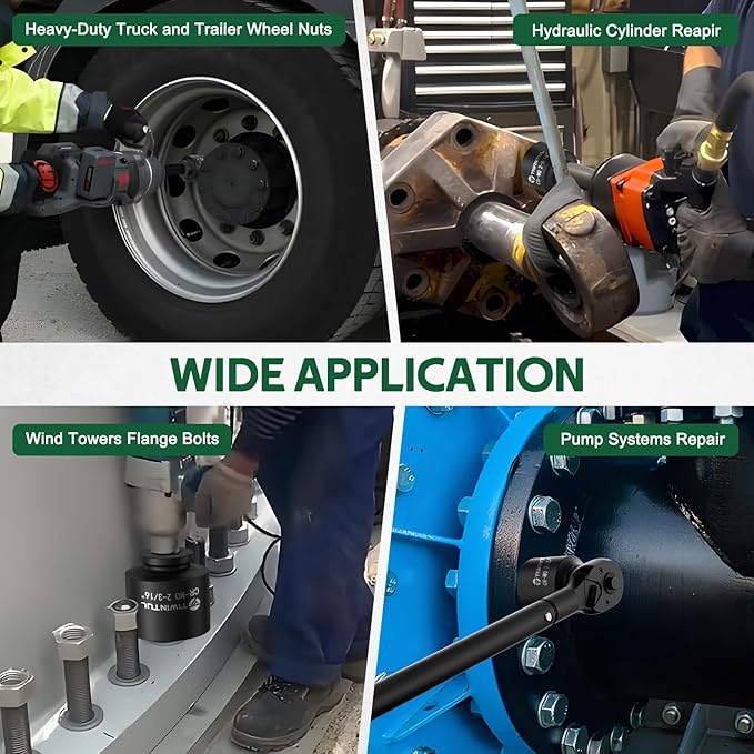 2-3/16'' Impact Socket 1" Drive, Deep 6 Point Large Impact Socket, CR-MO Weighted Big Socket, Heavy Duty 1 Inch Socket for Semi Truck, Hydraulic Cylinder, Oil Rig & Rail Equipment