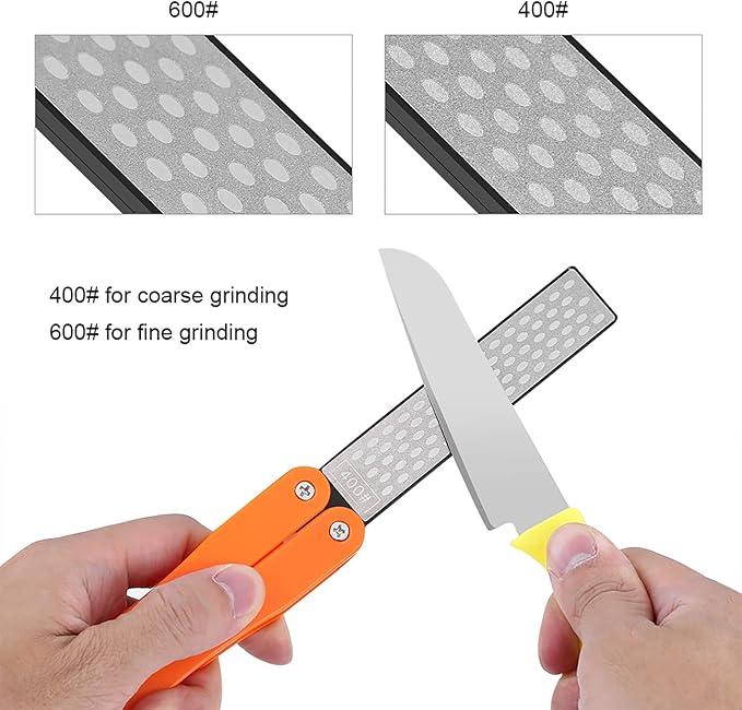 Folding Knife Sharpener, 400/600 Grit Knife Sharpener, Folding Double Sided Stone for Outdoor Camping Garden Kitchen, Sharpener Stone