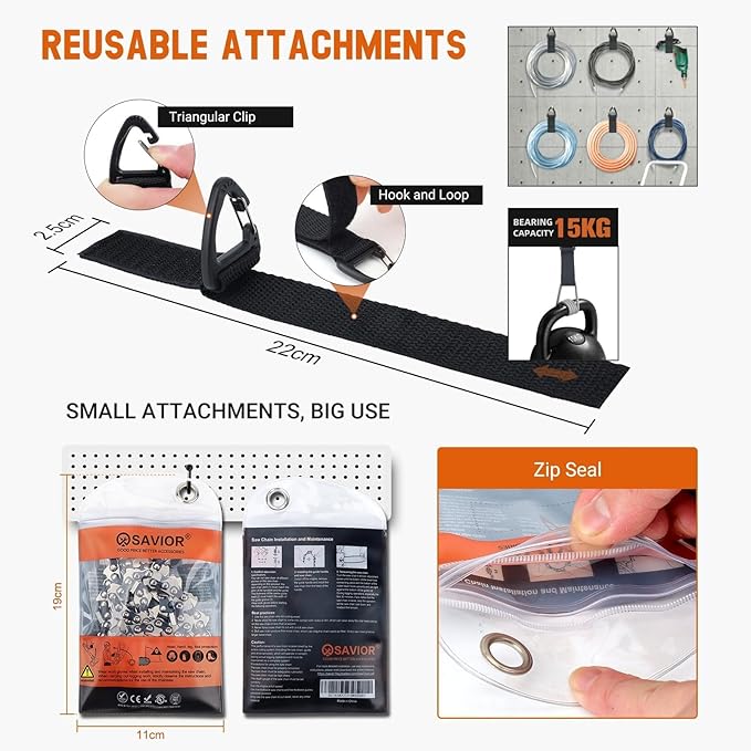 Savior 3PC 10 Inch Chainsaw Chain, Replacement 10" Pole Saw Chain for WORX WG309 Sun Joe SWJ803E SWJ807E Remington RM1035P - S40 3/8'' .050'' 40 Drive Links