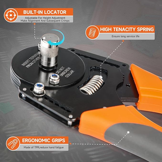 iCrimp Closed Barrel Crimper 4 Way Indent,8 Impression Type for Deutsch Solid Contacts gage 12 (IWD-12)