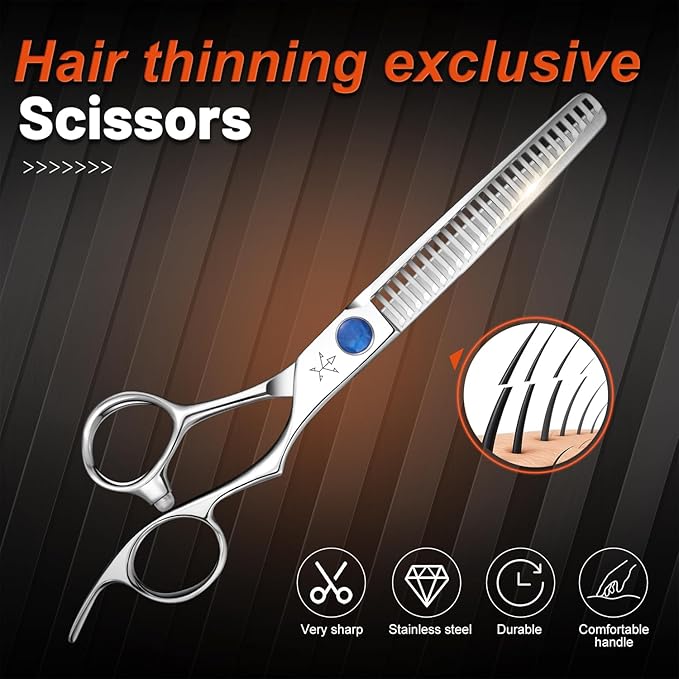 High-end Professional Hair Cut Thinning Scissors Hair Cutting Teeth Shears Barber Hairdressing Texturizing Scissor Extremely Very Sharp 6.6 Inch Dynamic Stainless Steel Alloy For Men Women