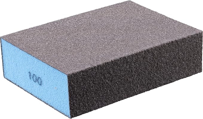 PFERD Sanding Sponge, 4-Sided Abrasive Block, 2-3/4" x 4", 100 Grit, Aluminum Oxide, Reusable (Pack of 5) - Part 46401