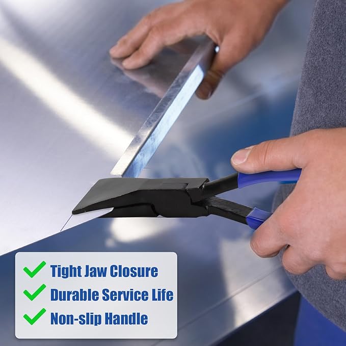 XJX 3-Piece Sheet Metal Hand Seamers, Bending Metal Hand Tools Straight, 45째and 90째 Sheet Metal Bending Pliers Set